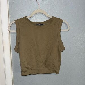 Chic Olive Sleeveless Crop Top